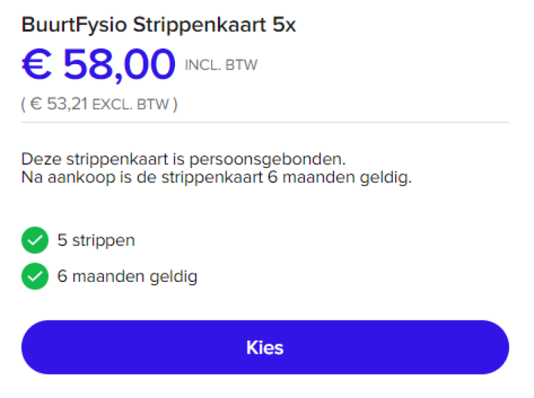 Strippenkaart 5 lessen MamaFit
