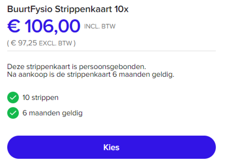 Strippenkaart 10 lessen MamaFit